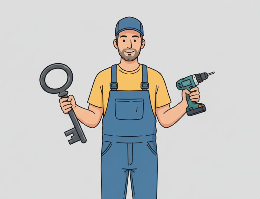 illustration d'un artisan serrurier